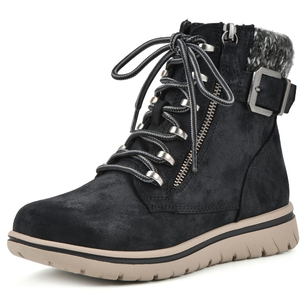 CLIFFS BY WHITE MOUNTAIN Women's Shoes Hearten City Hiker Boot, Black/Fabric, 6.5 W