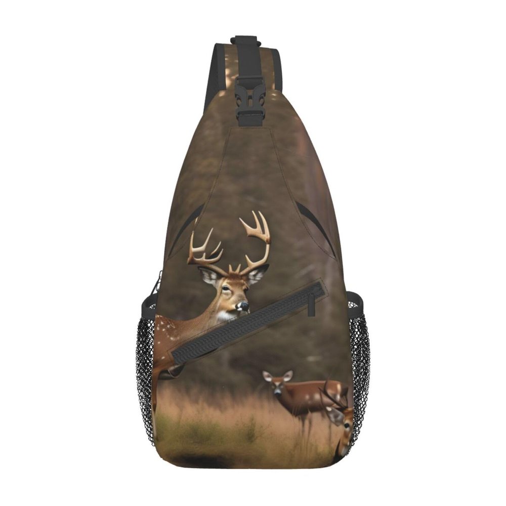 ZISHAK Deer Hunting Unisex Casual Diagonal Chest Bag,Multipurpose Crossbody Shoulder Bag Travel Hiking Daypack