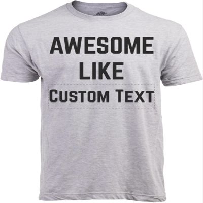 Ann Arbor T-shirt Co. Customized Awesome Like My Daughter | Funny Tee Shirt, Sarcastic Saying Humor Dad Joke T-Shirt for Father Grandpa Daddy-(Grey,L)
