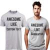 Ann Arbor T-shirt Co. Customized Awesome Like My Daughter | Funny Tee Shirt, Sarcastic Saying Humor Dad Joke T-Shirt for Father Grandpa Daddy-(Grey,L) view 2