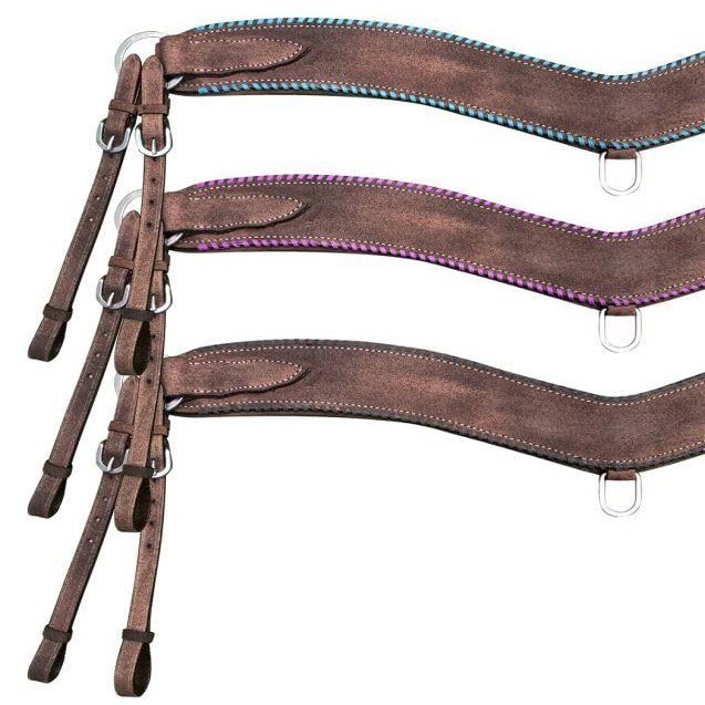 Showman Rough-Out Leather Tripping Collar w/Rawhide Wrapped Edges