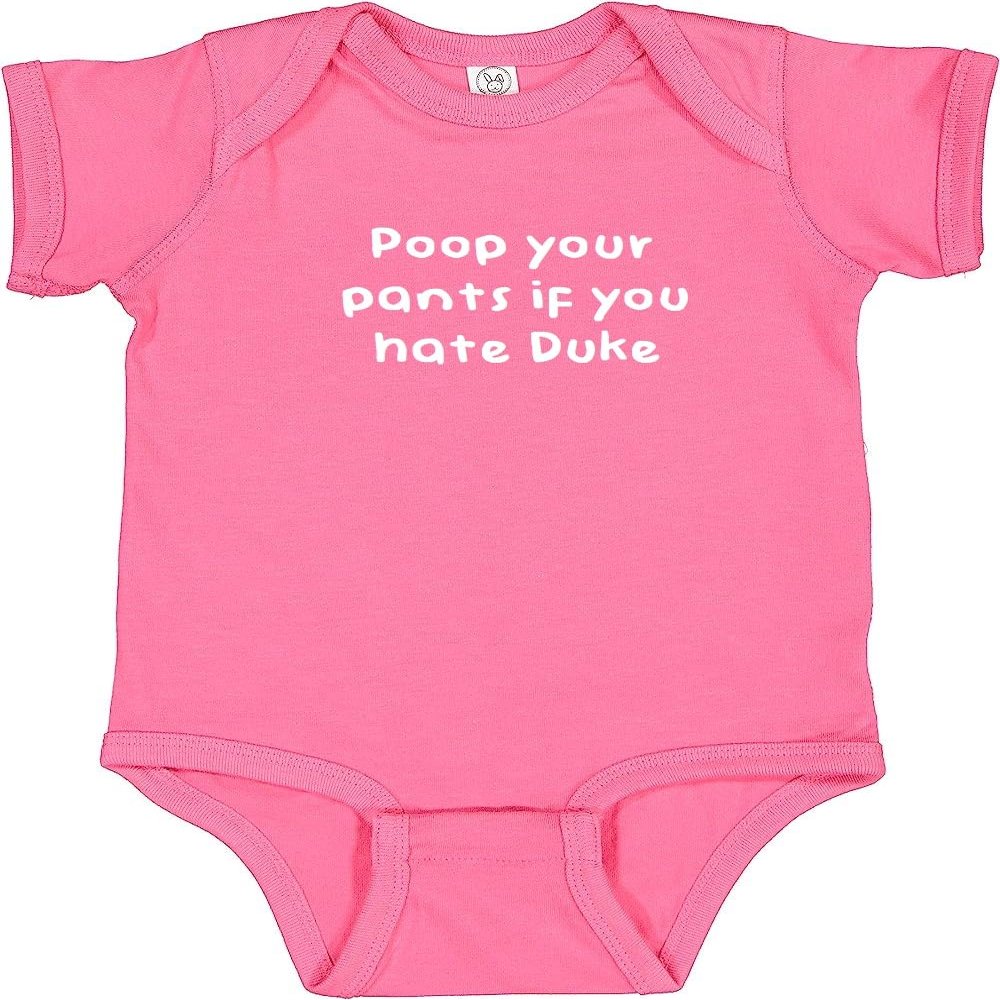 Campus Originals Cute New Poop Your Pants if You Hate Duke Funny Baby Outfit Romper Bodysuit (Pink, Newborn)