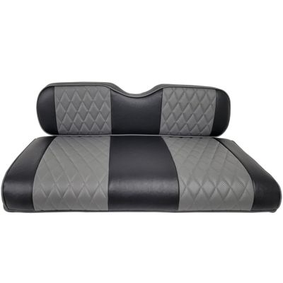 Huskey Parts Company 2PCS Charcoal Gray Golf Cart Seat Covers Diamond Stitching Compatible with Yamaha 2007-2016, Drive 2 2017+, Marine Grade Vinyl, Custom Fit, Staple On