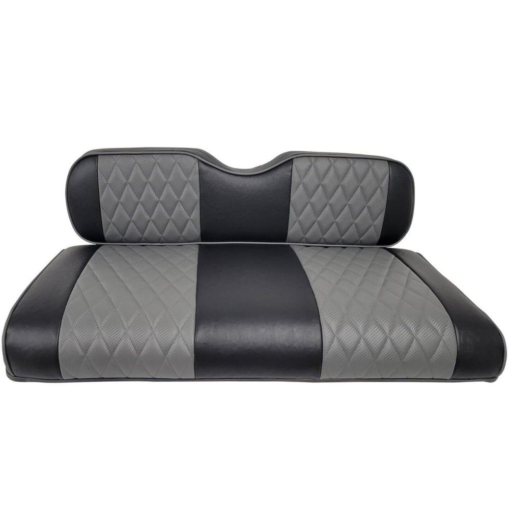 Huskey Parts Company 2PCS Charcoal Gray Golf Cart Seat Covers Diamond Stitching Compatible with Yamaha 2007-2016, Drive 2 2017+, Marine Grade Vinyl, Custom Fit, Staple On