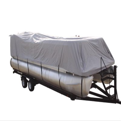 VORTEX Direct Boat Cover for Tracker Pontoon Boat Models BASS Buggy 16 Party Barge 17 BASS Buggy 16DLX Party Barge 16DLX (Grey)