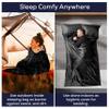 CAMPCONE Silky Sleeping Bag Liner Cold/Warm WeatherXL Travel Sheets for Hotel 85"52" Lightweight sleep sack with Zipper & Pillow Pocket-100% Polyester Adult Sleep Sack - Hotel Sleeping Bag. (Black) view 2