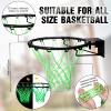Jenaai 3 Pcs Operation Glow in The Dark Basketball Set, Includes Size 7 Glowing Basketball Nightlight Net with Pump for Hoop Luminous Outdoor Sports Fun Gift for Adults Sports Prize view 2