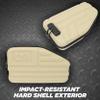 CASEMATIX Locking Pistol Case Fits Small to Large 9mm Pistols, Extra Clips and Attachments- Portable EVA Gun Rug Handgun Case with Foam, Snap In Zippers, Water Resistant, Shoulder Strap- Desert Tan view 3