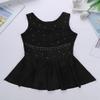 Alvivi Kids Girls Rhinestone Dance Dresses Sleeveless Ballet Figure Ice Skating Outfit Gym Skirted Leotard Black 14 Years view 4