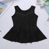 Alvivi Kids Girls Rhinestone Dance Dresses Sleeveless Ballet Figure Ice Skating Outfit Gym Skirted Leotard Black 6 Years view 2