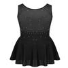 Alvivi Kids Girls Rhinestone Dance Dresses Sleeveless Ballet Figure Ice Skating Outfit Gym Skirted Leotard Black 6 Years view 3