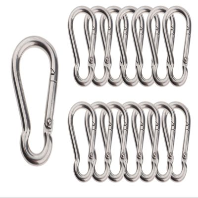 Olivia & Oliver 15 Pack Stainless Steel Carabiner1.57 inch CarabinersSpring Snap Hook Carabiner for Fitness, Boating, Camping, Hiking, pet Leash, Indoor Outdoor Equipment Gear, DIY accessorie