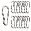 Olivia & Oliver 15 Pack Stainless Steel Carabiner1.57 inch CarabinersSpring Snap Hook Carabiner for Fitness, Boating, Camping, Hiking, pet Leash, Indoor Outdoor Equipment Gear, DIY accessorie view 1