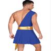 LiiYii Men's Halloween Party Costume Mr. Toga One Shoulder Ancient Greek Cosplay Outfits BlueTypeA Large view 2