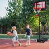 Giantex Basketball Hoop Outdoor Indoor, 4.3 FT-8.2 FT Height Adjustable Basketball Goal Court System w/Fillable Base, Backboard & 2 Wheels, Portable Basketball Hoop for Kids Backyard Driveway view 2