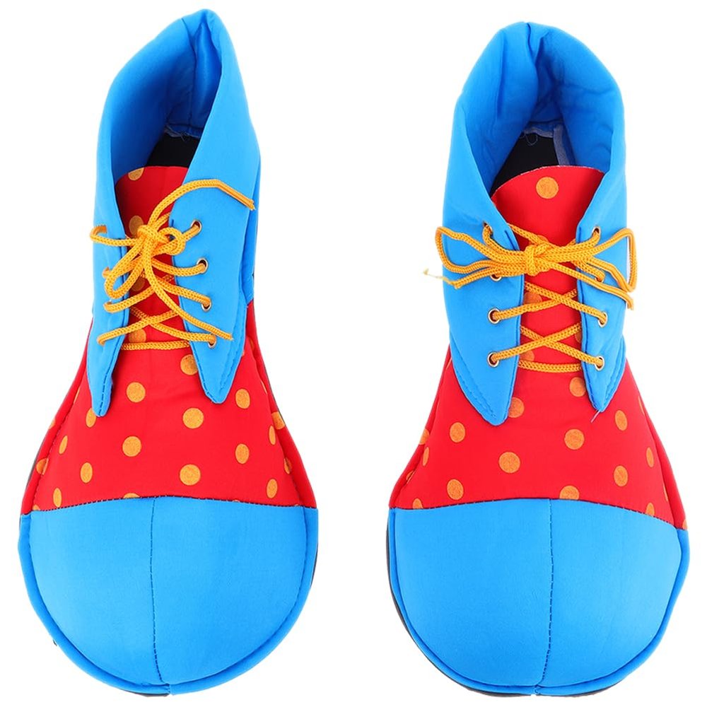 LUOZZY Clown Shoes Large Blue & Red Clown Shoes Halloween Clown Costume Shoes Performance Clown Shoes Clown Cosplay Props