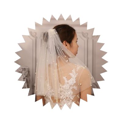 Aularso 118'' Cathedral Wedding Veil Pearl Bridal Veils Long Veil with Comb 2Tier Short Veil for Brides (Ivory-20 * 40in(shoulder))