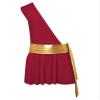 QinCiao Men's Halloween Costume One Shoulder Ancient Greek God Knight Warrior Cosplay Outfits BurgundyTypeA Small view 3