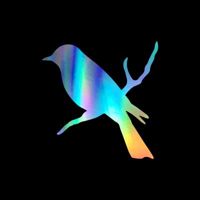Bird Sitting On Branch Vinyl Decal Notebook Car Laptop 5.5" x 5.5" (Holographic)
