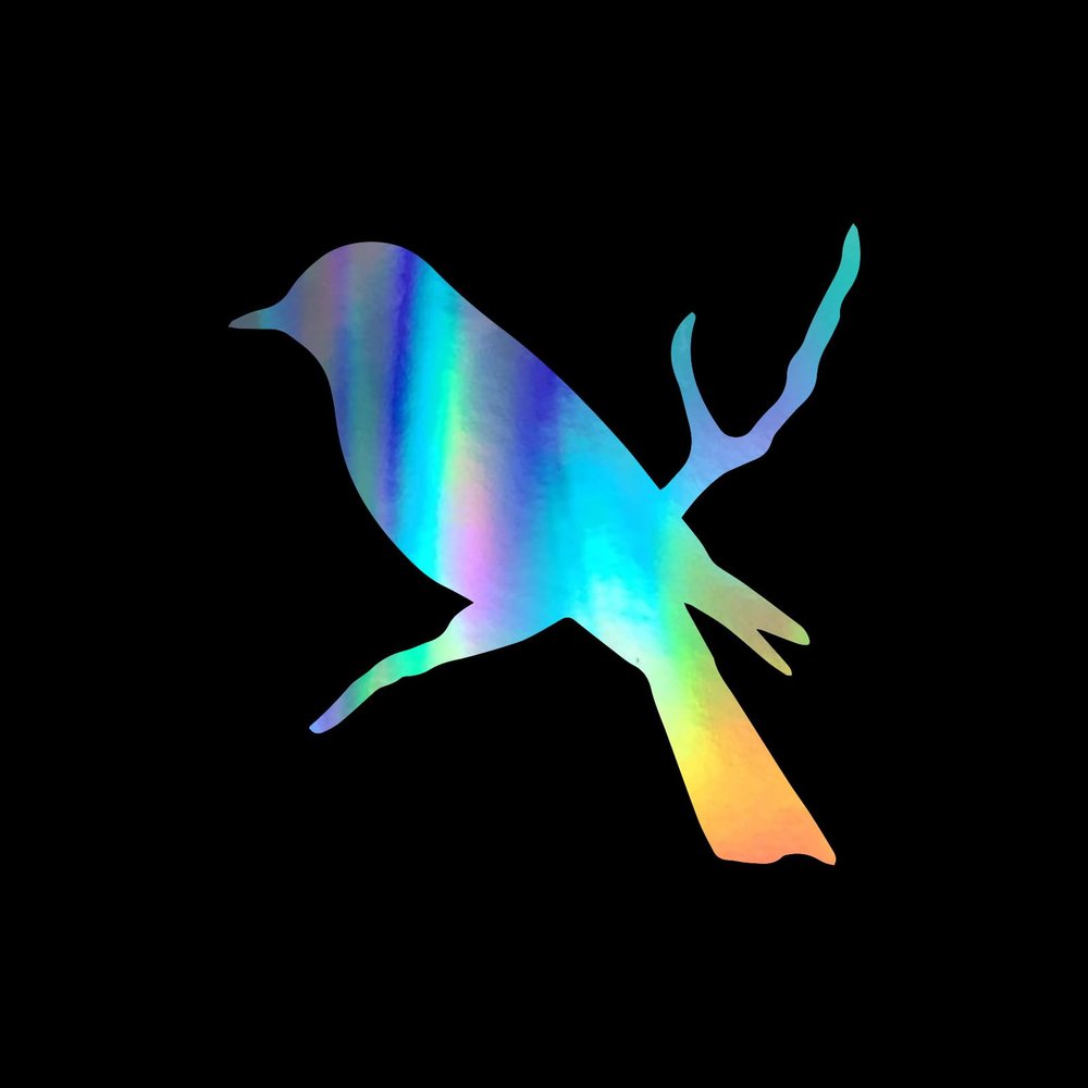 Bird Sitting On Branch Vinyl Decal Notebook Car Laptop 5.5" x 5.5" (Holographic)
