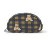 Gelato Pique PHGB235593 HOMME Checkered Bear Pattern Round Pouch, navy, One Size view 1