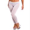 CHICTRY Sexy Women Lingerie Sheer Mesh See-Through Pants Tight Leggings Mid Waist Yoga Trousers White C Small view 3