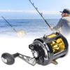 Leapiture TR12000 Saltwater Fishing Reel, Black, Ambidextrous, 8 Stainless Steel Bearings, Trolling, Casting view 2