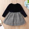 Toddler Girl Long Sleeve Solid Color Mesh Print Baby Dress Bow for 3 to 24 Months White Dress Girls (Blue, 6-9 Months) view 3