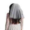 Aularso 118'' Cathedral Wedding Veil Pearl Bridal Veils Long Veil with Comb 2Tier Short Veils for Brides (Ivory-20 * 40in(shoulder))