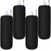 Woanger 4 Packs Boat Fender Cover 10" x 26" Fleece Marine Bumper Covers for Center Rope Tube Style Fenders (Boat Fender Not Included) (Black) view 1