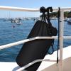 Woanger 4 Packs Boat Fender Cover 10" x 26" Fleece Marine Bumper Covers for Center Rope Tube Style Fenders (Boat Fender Not Included) (Black) view 2
