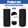 Woanger 4 Packs Boat Fender Cover 10" x 26" Fleece Marine Bumper Covers for Center Rope Tube Style Fenders (Boat Fender Not Included) (Black) view 3
