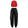 Moily Girls 2 Pcs Athletic Dance Outfit Mock X Back Sports Bra with Harem Pants Hiphop Sweatsuits Red 6 Years view 1