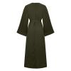 2024 Women Islamic Abaya Robe Ladies Muslim Dresses Loose Long Sleeve Prayer Clothes Solid National Evening Gowns view 3