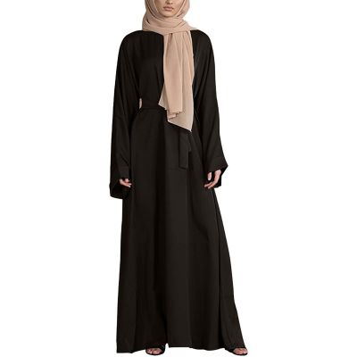 2024 Women Islamic Abaya Robe Ladies Muslim Dresses Loose Long Sleeve Prayer Clothes Solid National Evening Gowns