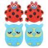 Vomeko Tennis Racquet Shock Absorber Set of 4 Cartoon Animal Shape Shock Absorbers Racket Shock Absorber System for Tennis Players(red Beetle and owl) view 1