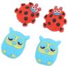 Vomeko Tennis Racquet Shock Absorber Set of 4 Cartoon Animal Shape Shock Absorbers Racket Shock Absorber System for Tennis Players(red Beetle and owl) view 2