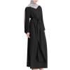2024 Women Islamic Abaya Robe Ladies Muslim Dresses Loose Long Sleeve Prayer Clothes Solid National Evening Gowns view 1
