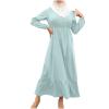 2024 Women Islamic Abaya Robe Ladies Muslim Dresses Loose Long Sleeve Prayer Clothes Solid National Evening Gowns view 1