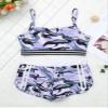 Alvivi Kids Girls Two Piece Snowflake Dancewear Gymnastics Sports Dance Outfit Tank Top with Shorts Set Camo Purple 7-8 Years view 3