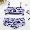 Alvivi Kids Girls Two Piece Snowflake Dancewear Gymnastics Sports Dance Outfit Tank Top with Shorts Set Camo Purple 7-8 Years view 4