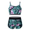 Alvivi Kids Girls Two Piece Snowflake Dancewear Gymnastics Sports Dance Outfit Tank Top with Shorts Set Green Lily 7-8 Years view 1
