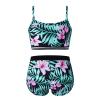 Alvivi Kids Girls Two Piece Snowflake Dancewear Gymnastics Sports Dance Outfit Tank Top with Shorts Set Green Lily 7-8 Years view 2