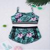 Alvivi Kids Girls Two Piece Snowflake Dancewear Gymnastics Sports Dance Outfit Tank Top with Shorts Set Green Lily 7-8 Years view 3