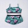 Alvivi Kids Girls Two Piece Snowflake Dancewear Gymnastics Sports Dance Outfit Tank Top with Shorts Set Green Lily 7-8 Years view 4