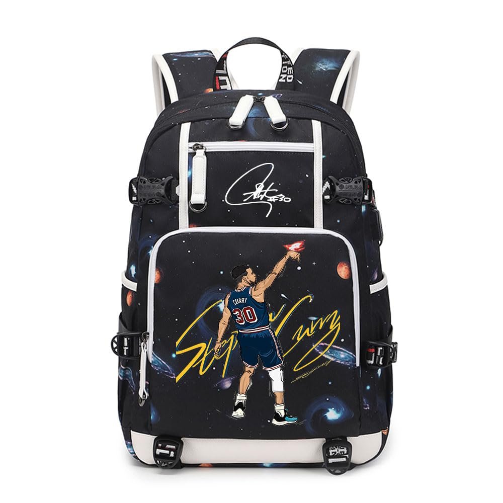 Ansigeren No. 30 Basketball Player Multifunctional Backpacks Sports Fan Bookbag Travel Student Backpack (D2)