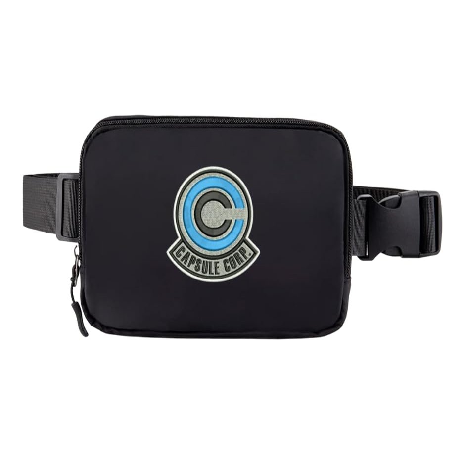 Capsule Corp Belt Bag Waterproof Everywhere Bag Embroidered Unisex Waist Pack (Black)