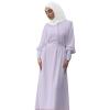 2024 Women Islamic Abaya Robe Ladies Muslim Dresses Loose Long Sleeve Prayer Clothes Solid National Evening Gowns view 2