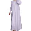 2024 Women Islamic Abaya Robe Ladies Muslim Dresses Loose Long Sleeve Prayer Clothes Solid National Evening Gowns view 3