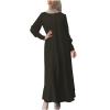 2024 Women Islamic Abaya Robe Ladies Muslim Dresses Loose Long Sleeve Prayer Clothes Solid National Evening Gowns view 1
